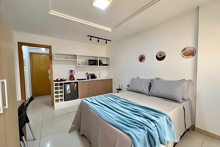 Studio 1103: Piscina, academia, Wi-Fi e conforto!