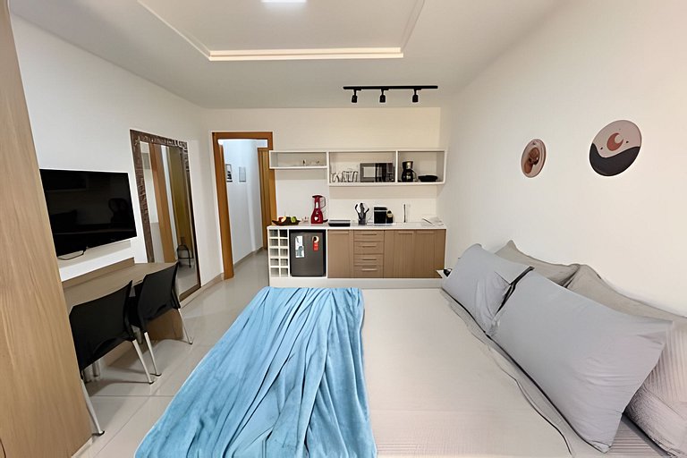 Studio 1103: Piscina, academia, Wi-Fi e conforto!