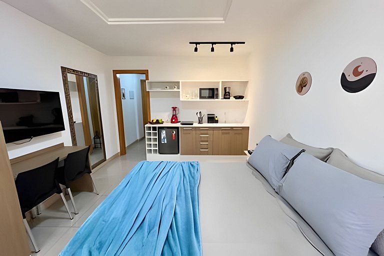 Studio 1103: Piscina, academia, Wi-Fi e conforto!