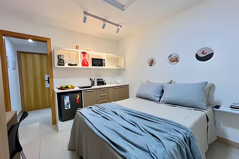 Studio 1409: Piscina, academia e Wi-Fi.